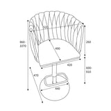 Brushed Velvet Bar Stool With Swivel And Gas Lift Mechanism - Bellaire
