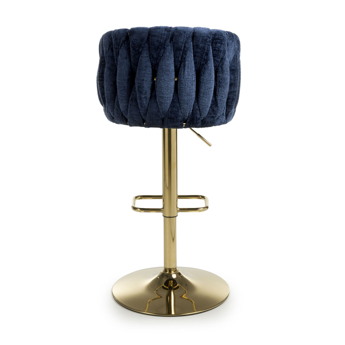 Brushed Velvet Bar Stool With Swivel And Gas Lift Mechanism - Bellaire