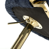 Brushed Velvet Bar Stool With Swivel And Gas Lift Mechanism - Bellaire