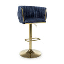 Brushed Velvet Bar Stool With Swivel And Gas Lift Mechanism - Bellaire