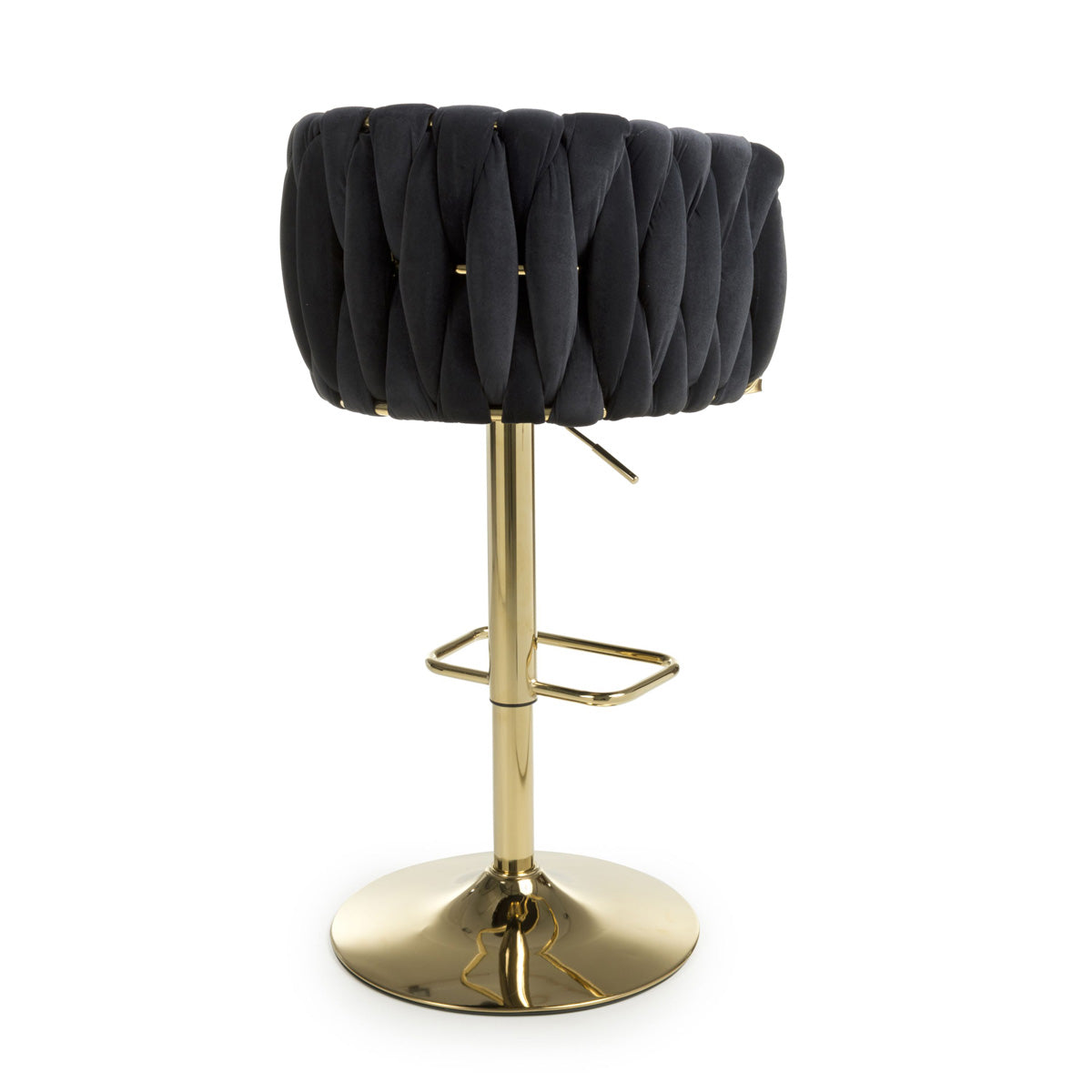Brushed Velvet Bar Stool With Swivel And Gas Lift Mechanism - Bellaire