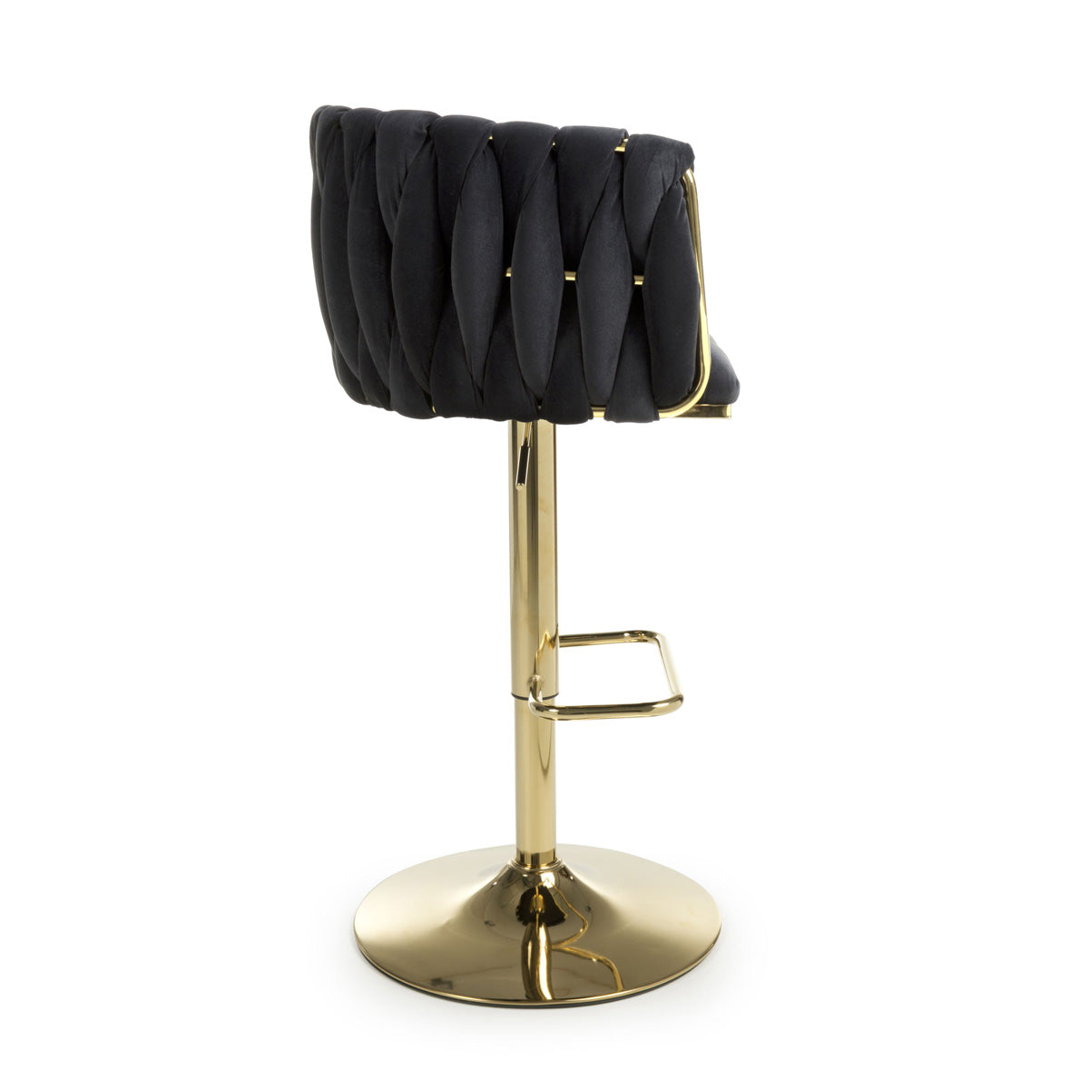 Brushed Velvet Bar Stool With Swivel And Gas Lift Mechanism - Bellaire