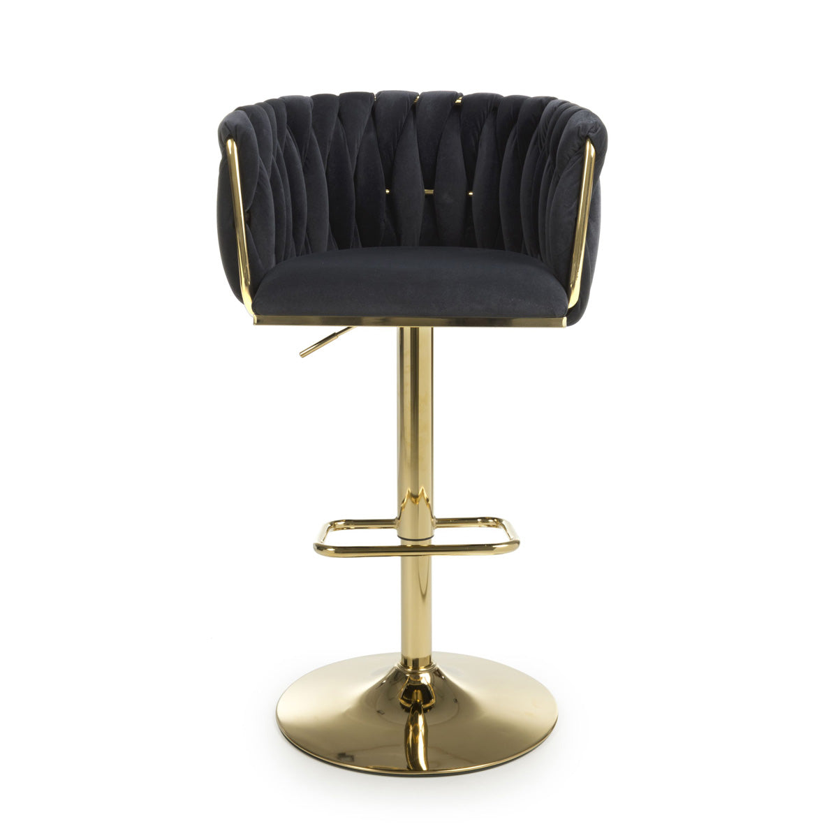 Brushed Velvet Bar Stool With Swivel And Gas Lift Mechanism - Bellaire