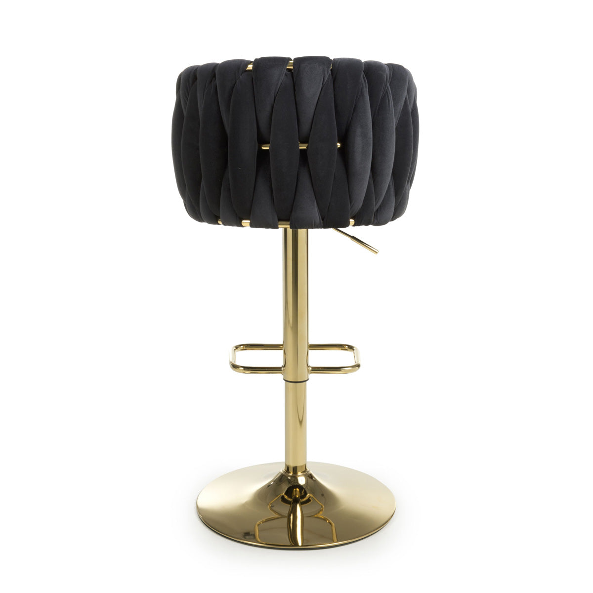 Brushed Velvet Bar Stool With Swivel And Gas Lift Mechanism - Bellaire