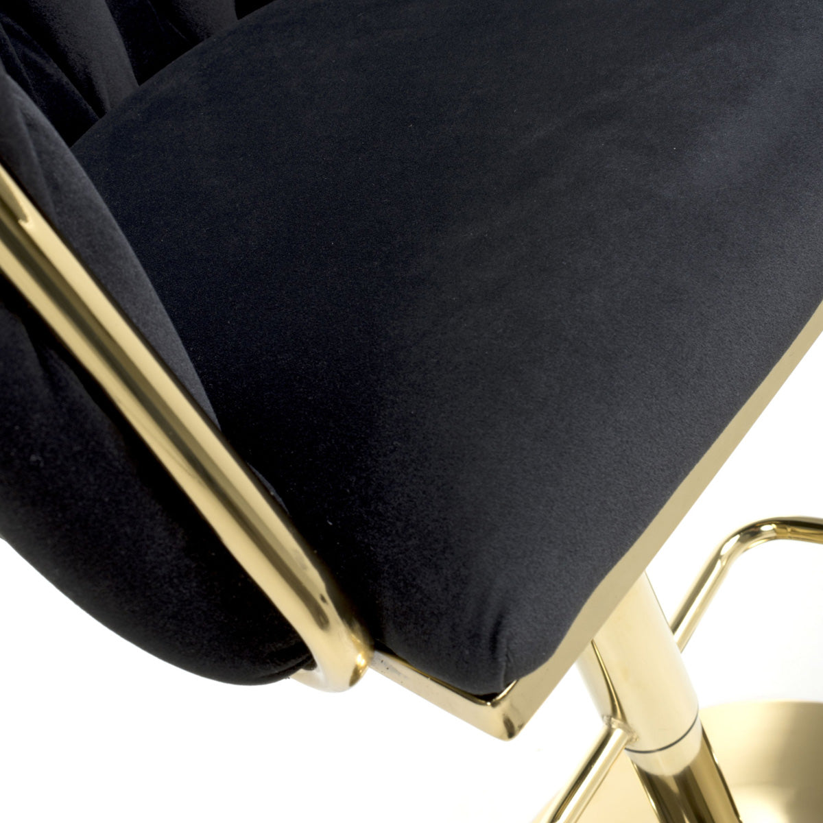 Brushed Velvet Bar Stool With Swivel And Gas Lift Mechanism - Bellaire