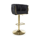 Brushed Velvet Bar Stool With Swivel And Gas Lift Mechanism - Bellaire