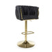 Brushed Velvet Bar Stool With Swivel And Gas Lift Mechanism - Bellaire