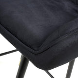 Brushed Velvet Bar Stools in Set Of 2 With Black Metal Tapered Legs - Savanna