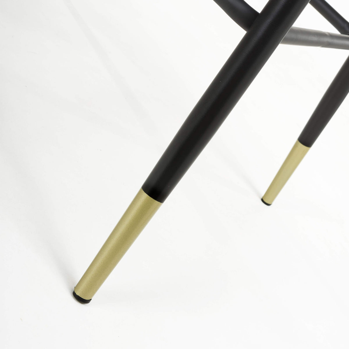 Brushed Velvet Bar Stools in Set Of 2 With Black Metal Tapered Legs - Savanna