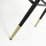 Brushed Velvet Bar Stools in Set Of 2 With Black Metal Tapered Legs - Savanna