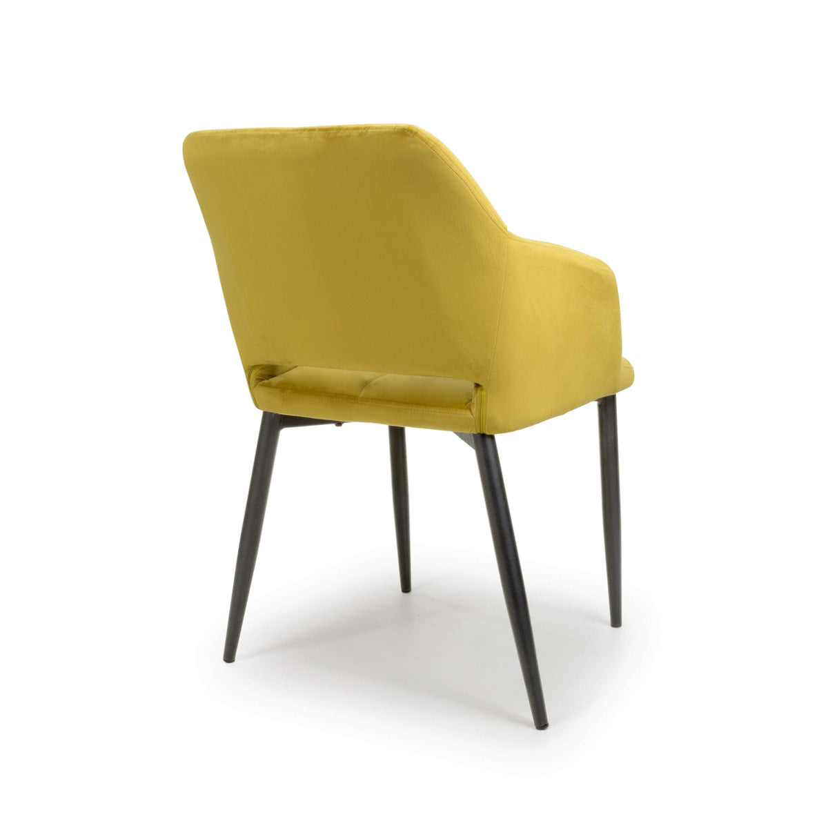 Brushed Velvet Dining Chairs in Set Of 2 With Black Metal Legs - Nero