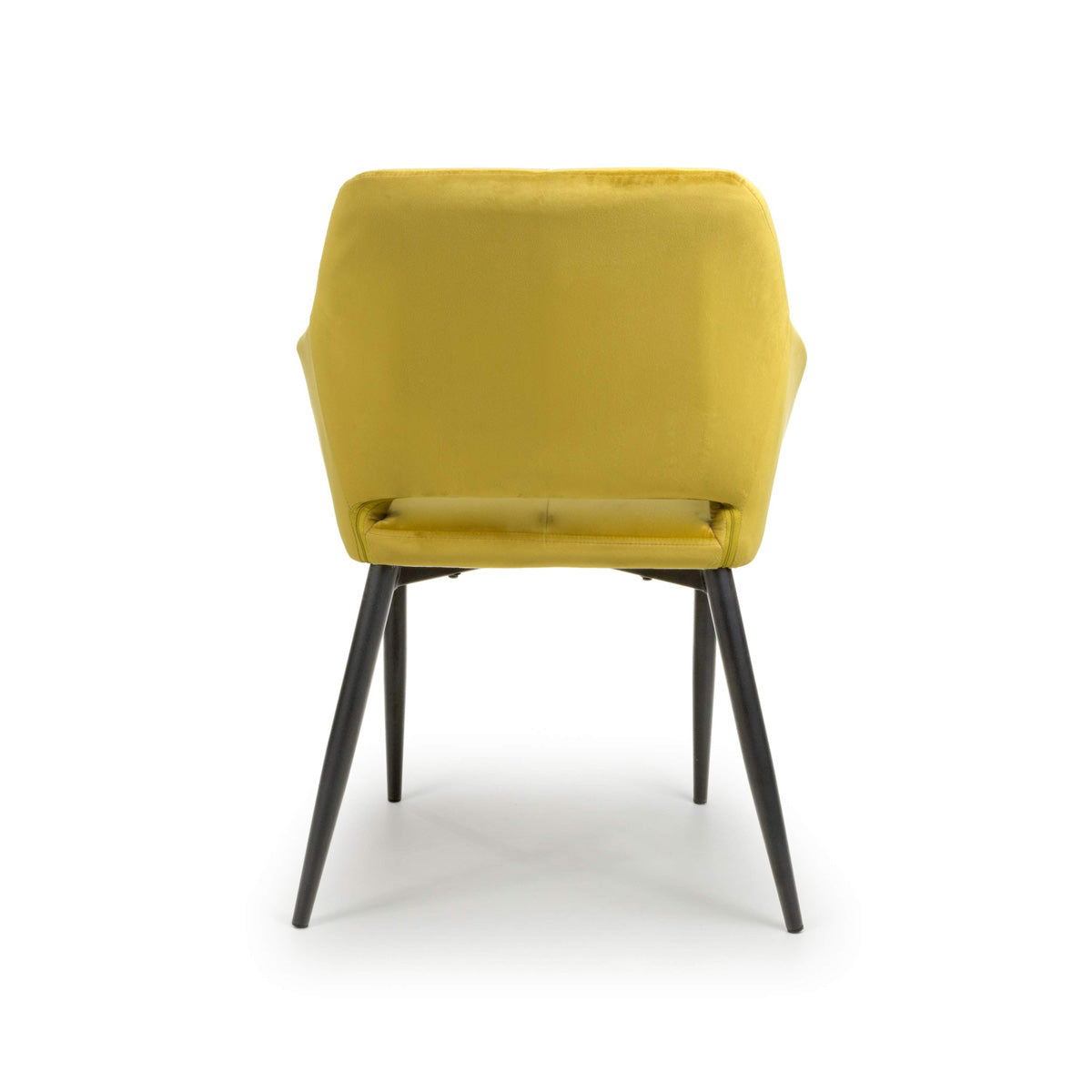 Brushed Velvet Dining Chairs in Set Of 2 With Black Metal Legs - Nero