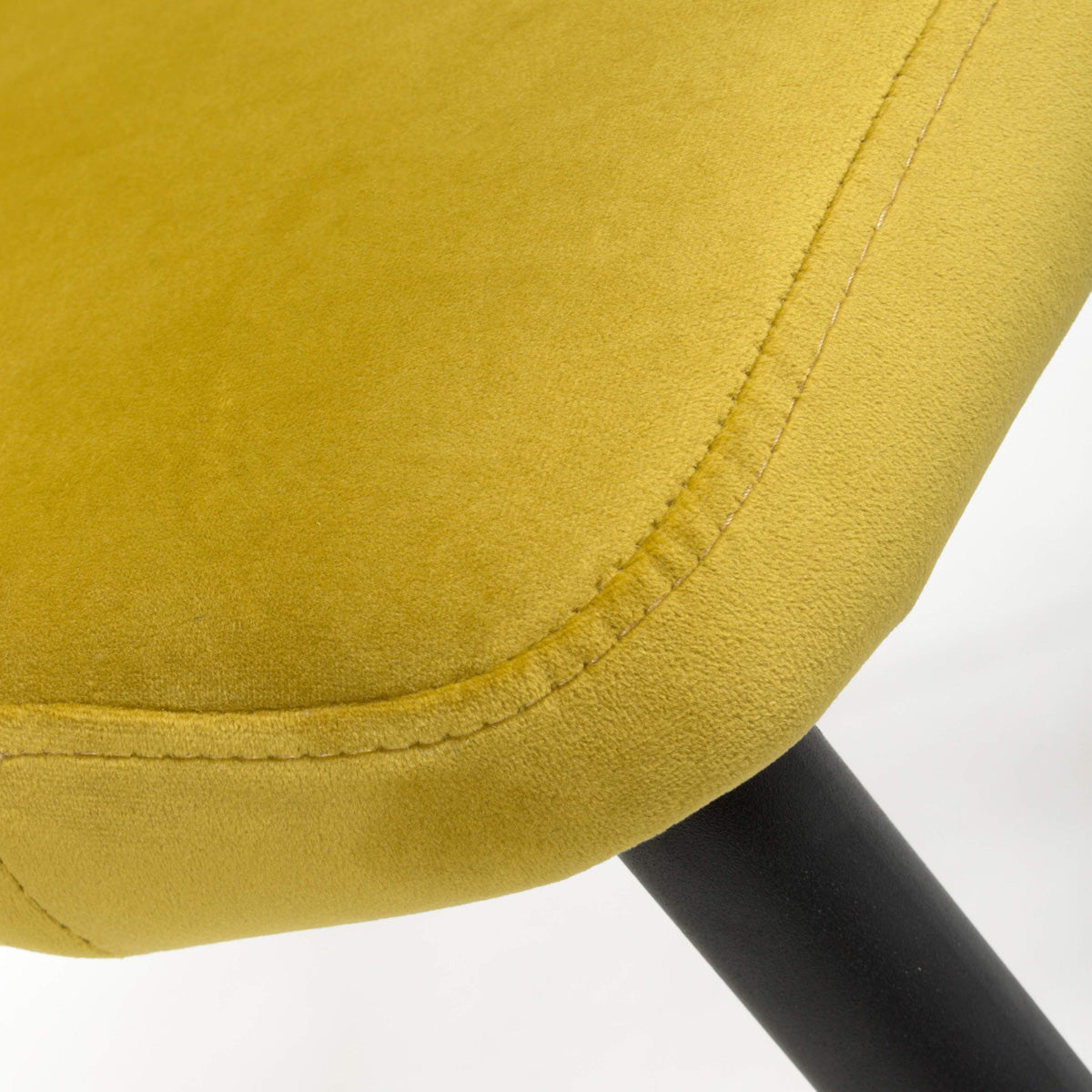 Brushed Velvet Dining Chairs in Set Of 2 With Black Metal Legs - Nero