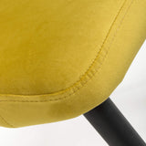 Brushed Velvet Dining Chairs in Set Of 2 With Black Metal Legs - Nero