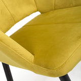 Brushed Velvet Dining Chairs in Set Of 2 With Black Metal Legs - Nero