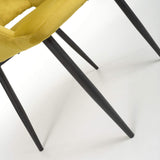 Brushed Velvet Dining Chairs in Set Of 2 With Black Metal Legs - Nero