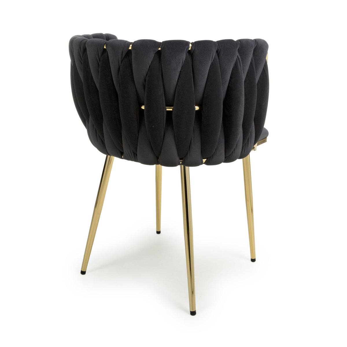 Brushed Velvet Dining Chairs in Set Of 2 With Gold Metal Frame - Ontario