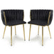 Brushed Velvet Dining Chairs in Set Of 2 With Gold Metal Frame - Ontario