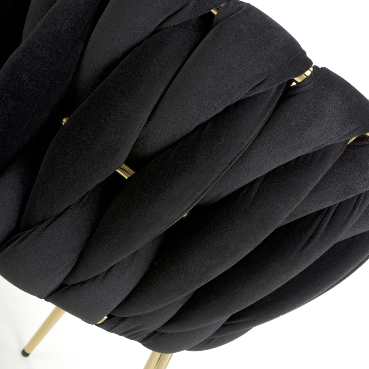 Brushed Velvet Dining Chairs in Set Of 2 With Gold Metal Frame - Ontario