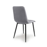 Brushed Velvet Dining Chairs in Set Of 4 With Black Metal Legs - Vernon