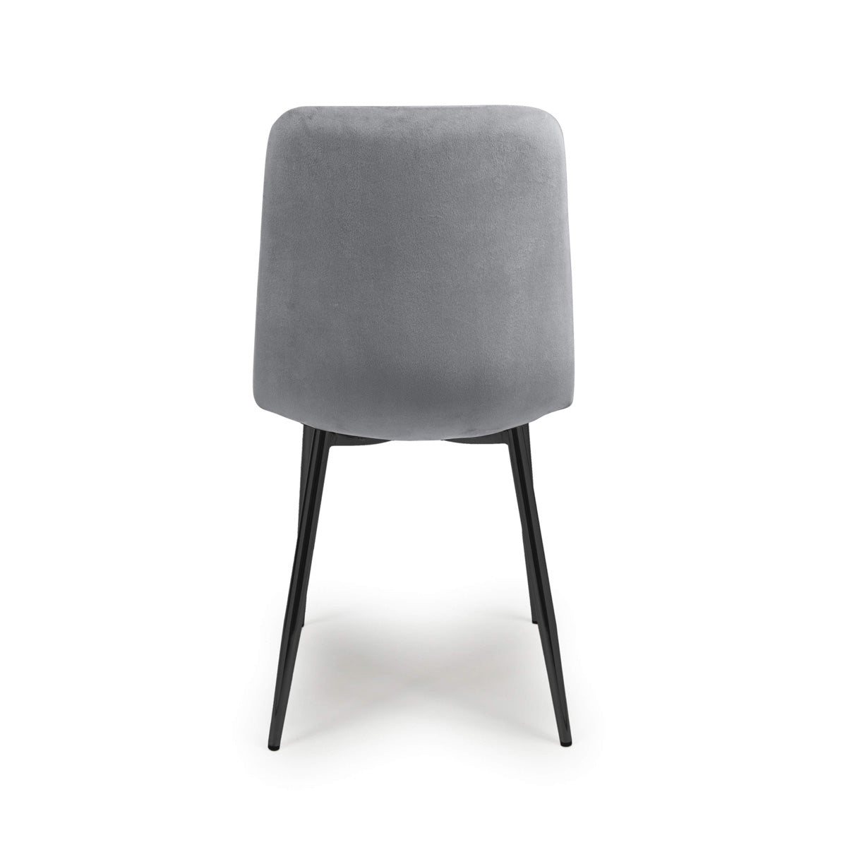 Brushed Velvet Dining Chairs in Set Of 4 With Black Metal Legs - Vernon