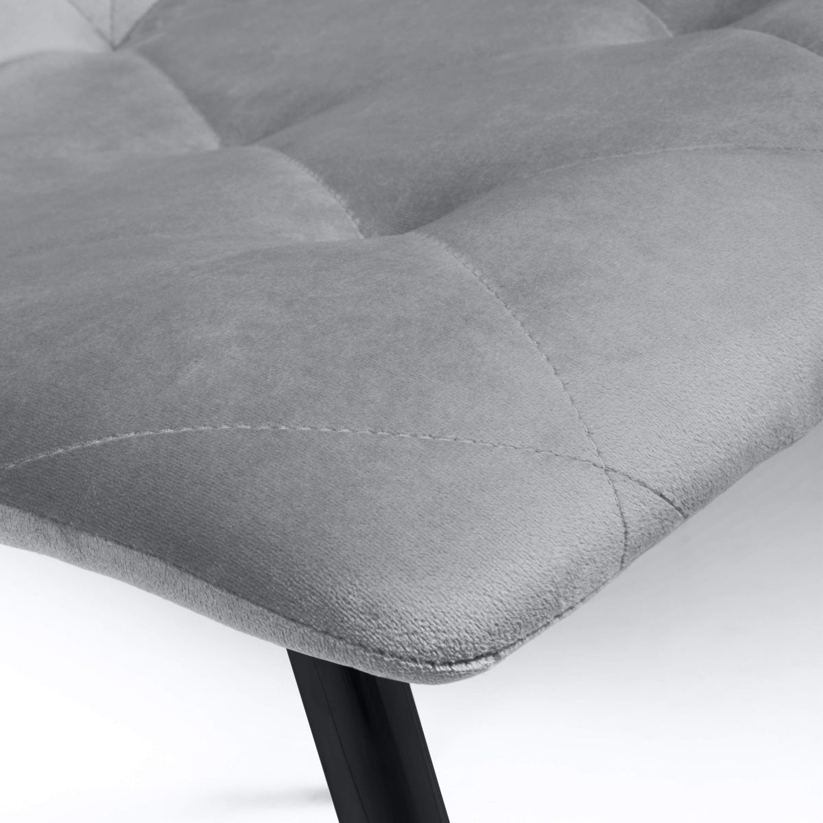 Brushed Velvet Dining Chairs in Set Of 4 With Black Metal Legs - Vernon