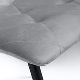 Brushed Velvet Dining Chairs in Set Of 4 With Black Metal Legs - Vernon