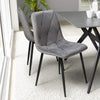 Brushed Velvet Dining Chairs in Set Of 4 With Black Metal Legs - Vernon