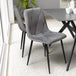 Brushed Velvet Dining Chairs in Set Of 4 With Black Metal Legs - Vernon