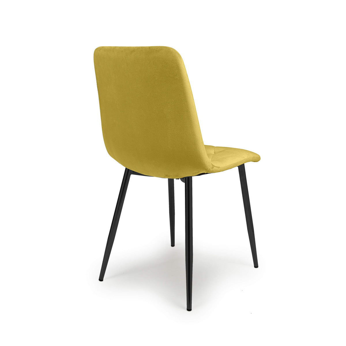 Brushed Velvet Dining Chairs in Set Of 4 With Black Metal Legs - Vernon