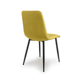 Brushed Velvet Dining Chairs in Set Of 4 With Black Metal Legs - Vernon