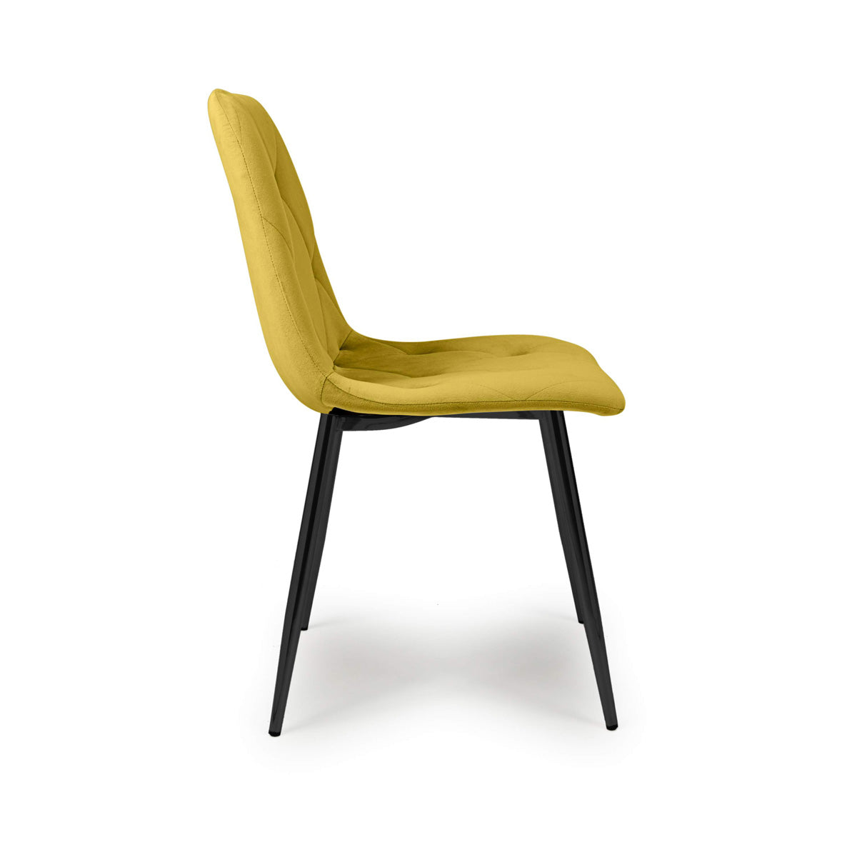 Brushed Velvet Dining Chairs in Set Of 4 With Black Metal Legs - Vernon