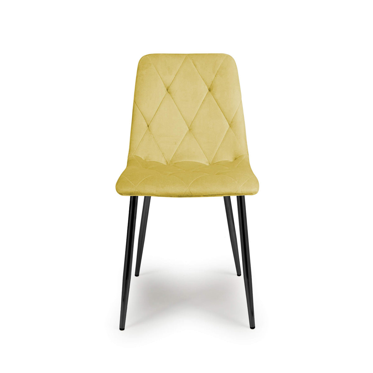 Brushed Velvet Dining Chairs in Set Of 4 With Black Metal Legs - Vernon