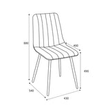 Brushed Velvet Dining Chairs in Set Of 4 - Lisbon