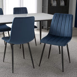 Brushed Velvet Dining Chairs in Set Of 4 - Lisbon