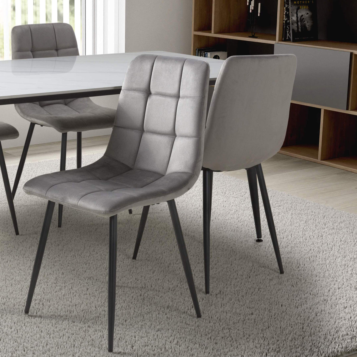 Brushed Velvet Dining Chairs in Set Of 4 - Madison