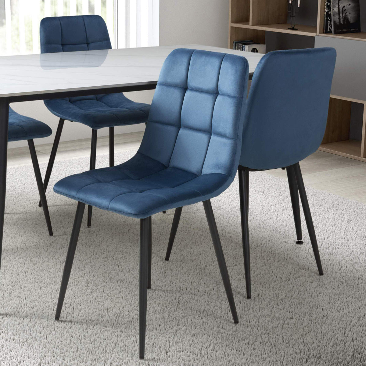 Brushed Velvet Dining Chairs in Set Of 4 - Madison