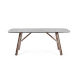 Bubble Glass Top Dining Table for 4 to 6 People Rectangular - Callisto