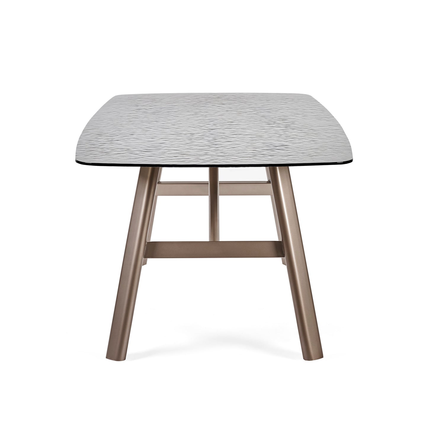 Bubble Glass Top Dining Table for 4 to 6 People Rectangular - Callisto