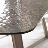 Bubble Glass Top Dining Table for 4 to 6 People Rectangular - Callisto