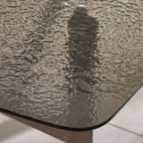 Bubble Glass Top Dining Table for 4 to 6 People Rectangular - Callisto