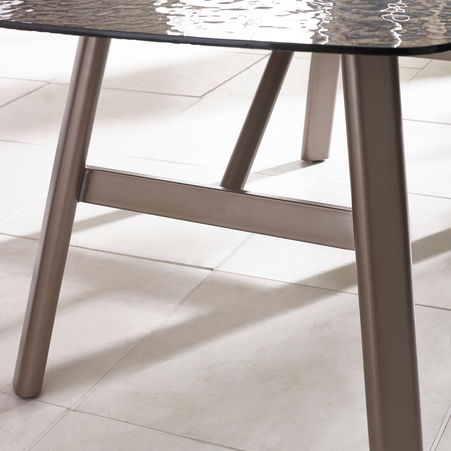 Bubble Glass Top Dining Table for 4 to 6 People Rectangular - Callisto