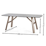 Bubble Glass Top Dining Table for 4 to 6 People Rectangular - Callisto