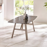Bubble Glass Top Dining Table for 4 to 6 People Rectangular - Callisto