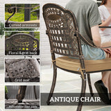 Cast Aluminium 4 Seater Garden Dining Set With Square Table - Velmora