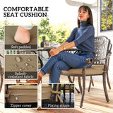 Cast Aluminium 4 Seater Garden Dining Set With Square Table - Velmora
