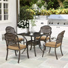 Cast Aluminium 4 Seater Garden Dining Set With Square Table - Velmora