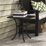 Cast Aluminium Outdoor Garden Bistro Table With Umbrella Hole Square - Velmora