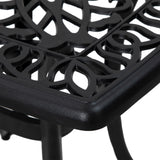 Cast Aluminium Outdoor Garden Bistro Table With Umbrella Hole Square - Velmora
