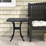 Cast Aluminium Outdoor Garden Bistro Table With Umbrella Hole Square - Velmora